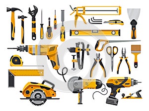 Work tools, construction and repair instruments vector
