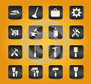 Work tools icons set