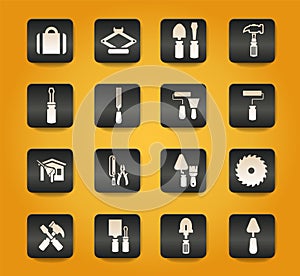 Work tools icons set