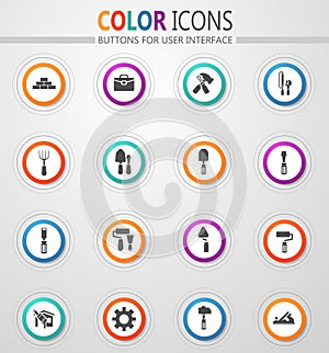 Work tools icons set