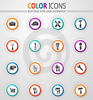 Work tools icons set