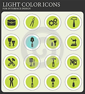 Work tools icons set