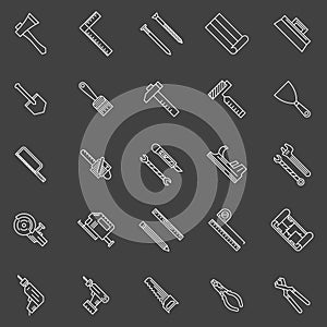 Work tools line icons