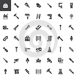 Work tools vector icons set