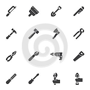 Work tools vector icons set