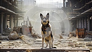 work under construction dog