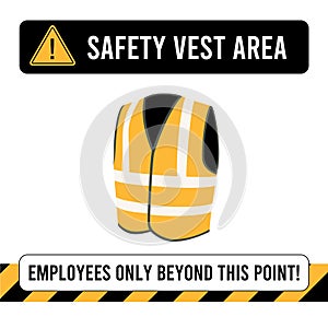 Work Vest Area Construction Safety Poster