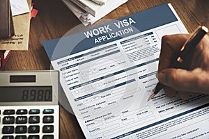 Work Visa Application Law Legal Concept photo