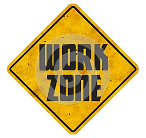 Work Zone Sign Road Ahead grunge business signs photo