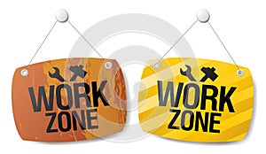 Work zone signs. photo