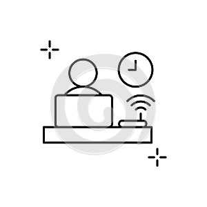 Workaholic, businessman, addictions icon. Simple line, outline vector elements of addictive human for ui and ux, website or mobile