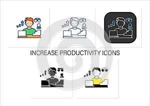 Workaholic icons set