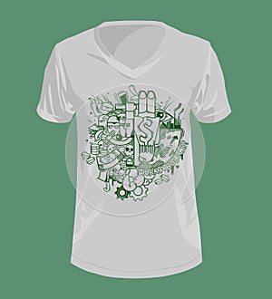 Workaholics concept on t-shirt.