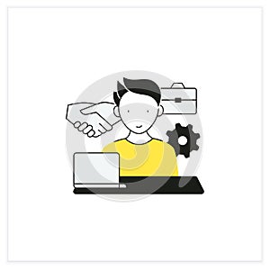 Workaholism flat icon photo