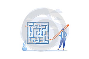 Workaround or solution to bypass problem or difficulty, creativity to overcome obstacle or solving business problem, avoiding path