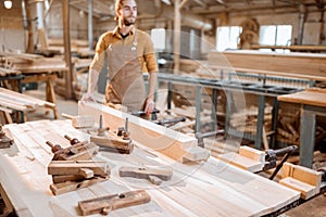 Workbench with vintage carpentry tools