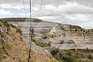Worked out Limestone quarry