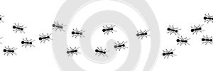 Worker ants marching. Vector ant seamless border. Working team concept