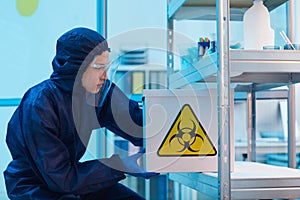 Worker in Biohazard Lab