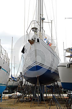 Worker in boatyard photo