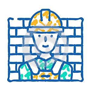 worker builder icon doodle illustration