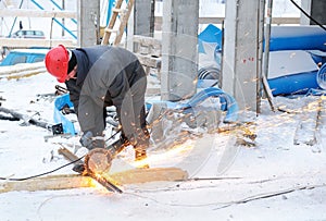 Worker at building construction