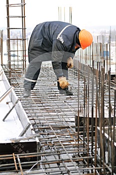 Worker at building construction