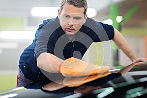 Worker on a car wash