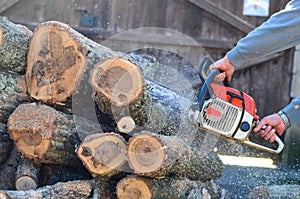 Worker With Chainsaw