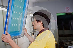 Worker check form for silkscreen printing photo