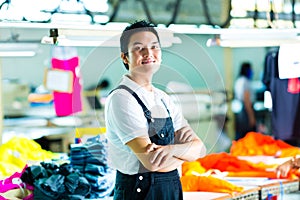 Worker in a chinese garment factory