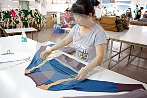 Worker in a chinese garment factory