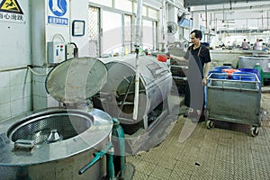 Worker in a chinese garment factory