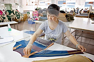 Worker in a chinese garment factory