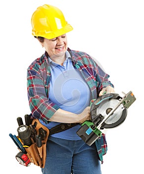 Worker with Circular Saw