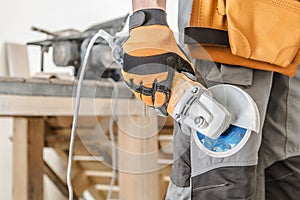 Worker with Circular Saw