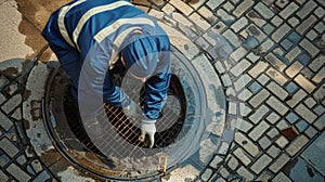 A Worker Engaging in Maintenance. AI generated