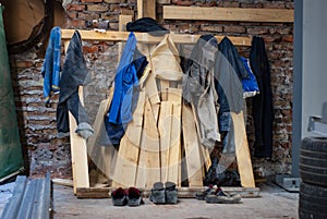 Worker clothes on construction site