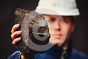 Worker in coal mine
