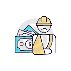 Worker compensation RGB color icon