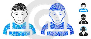 Worker Composition Icon of Circle Dots