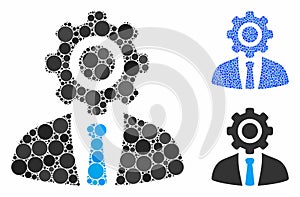 Worker Composition Icon of Spheric Items