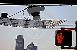 Worker at construction site