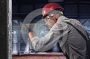 Worker at a construction site photo