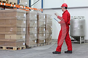 worker counting stocks