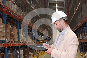 Worker counting stocks