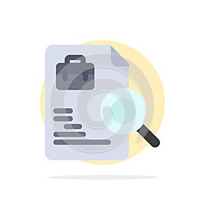 Worker, Document, Search, Jobs Abstract Circle Background Flat color Icon