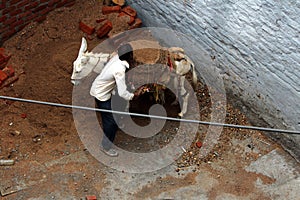 A worker doing work on construction site