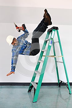 Worker Falling Off a Ladder