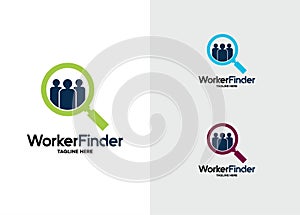 Worker finder Logo Design Template